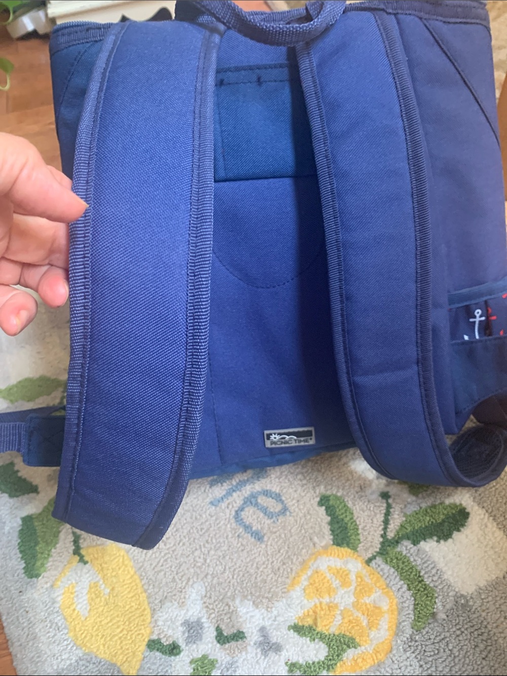 Daytripper Cooler Pack Backpack - Navy with Red & White Anchors - Picture 2 of 5